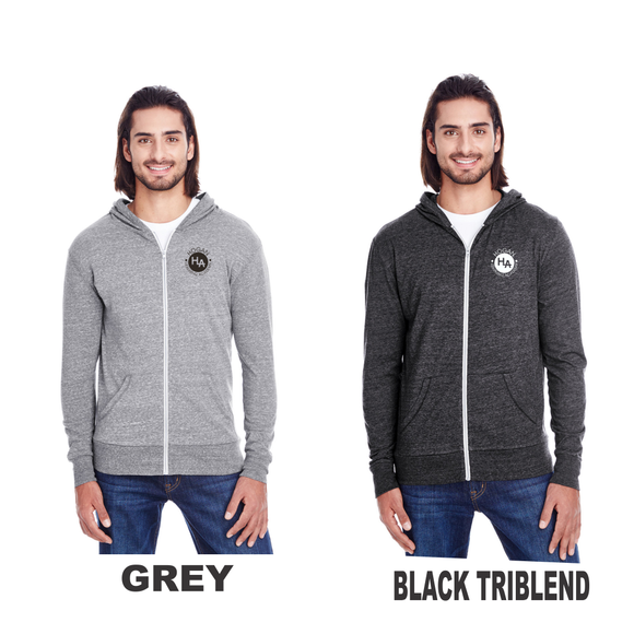 HLA - Triblend Full Zip Light Hoody
