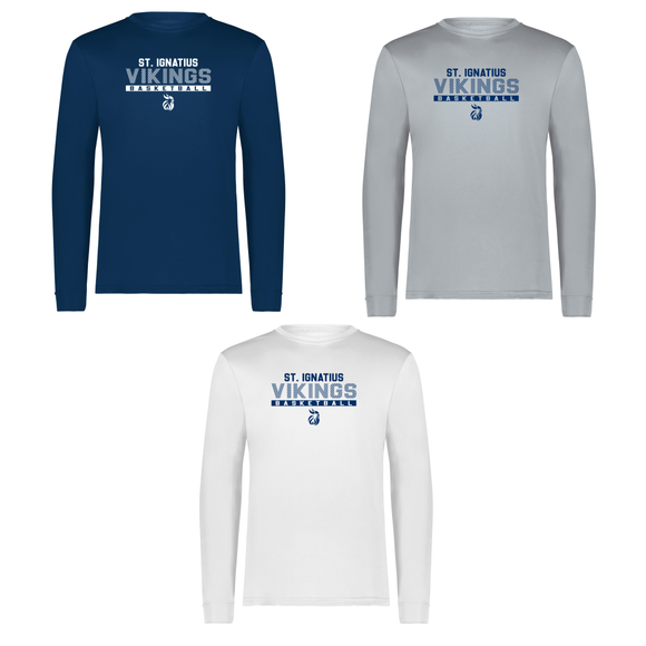 St. Ignatius Basketball - Long Sleeve Wicking Tee (Viking)