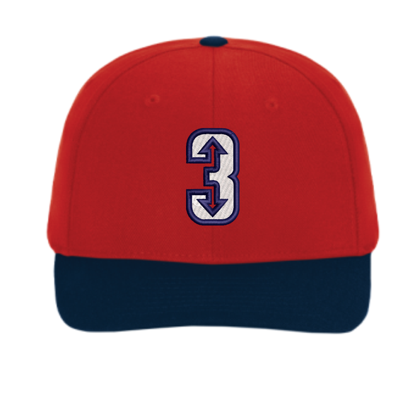 3 Up 3 Down Baseball - Team Hat (Red)